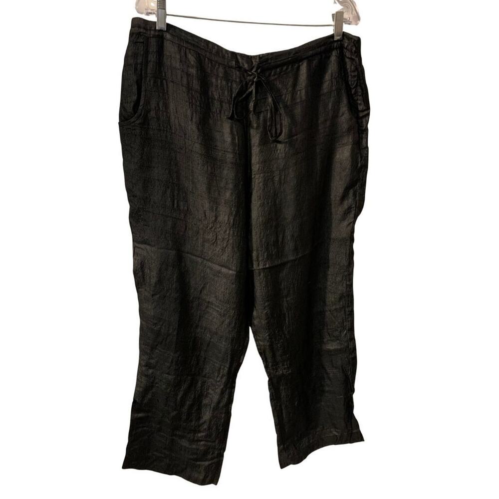 Kilol Women's Indian Silk Pants Trousers Size XL Black NEW Lightweight Delicate